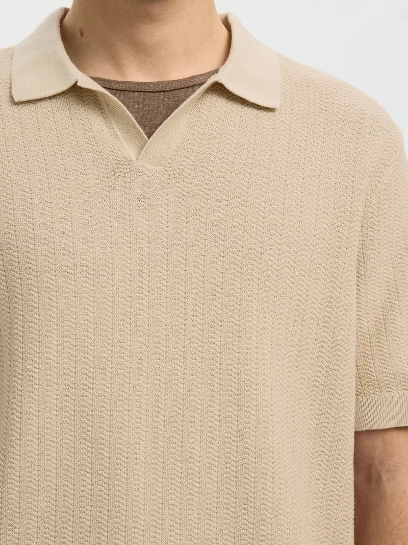 SLHMATTIS SS LINEN BLEND STRUC POLO NOOS