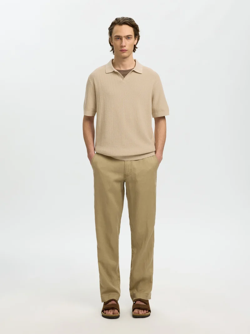 SLHMATTIS SS LINEN BLEND STRUC POLO NOOS