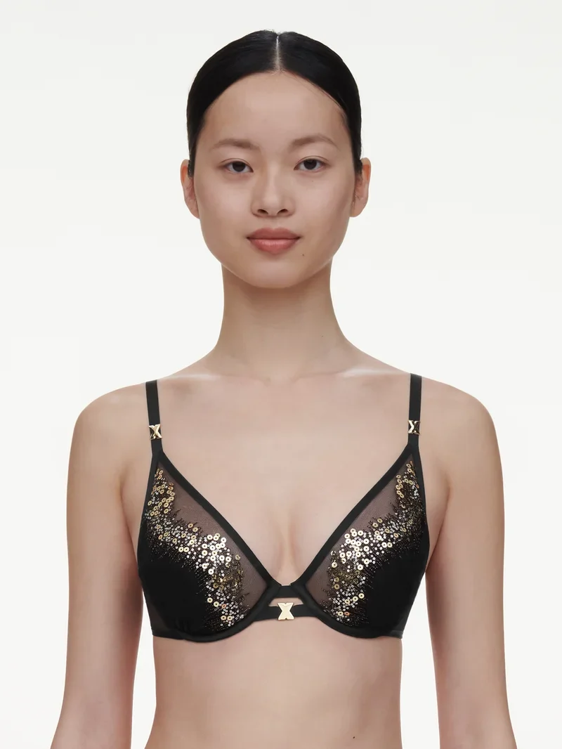 Chantelle - Genesis Plunge Foam BH Glitzer Schwarz