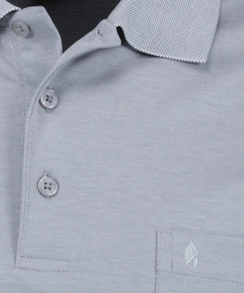Softknit-Polo mit Brusttasche, kurzarm