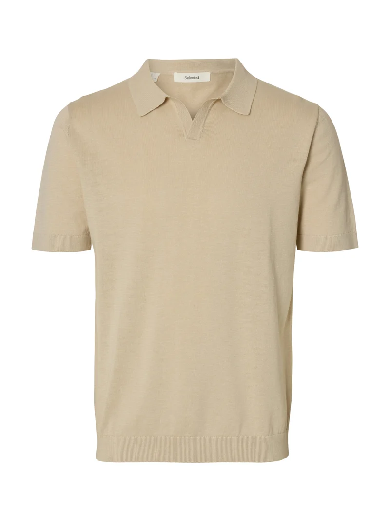 SLHMATTIS SS LINEN BLEND OPEN POLO NOOS