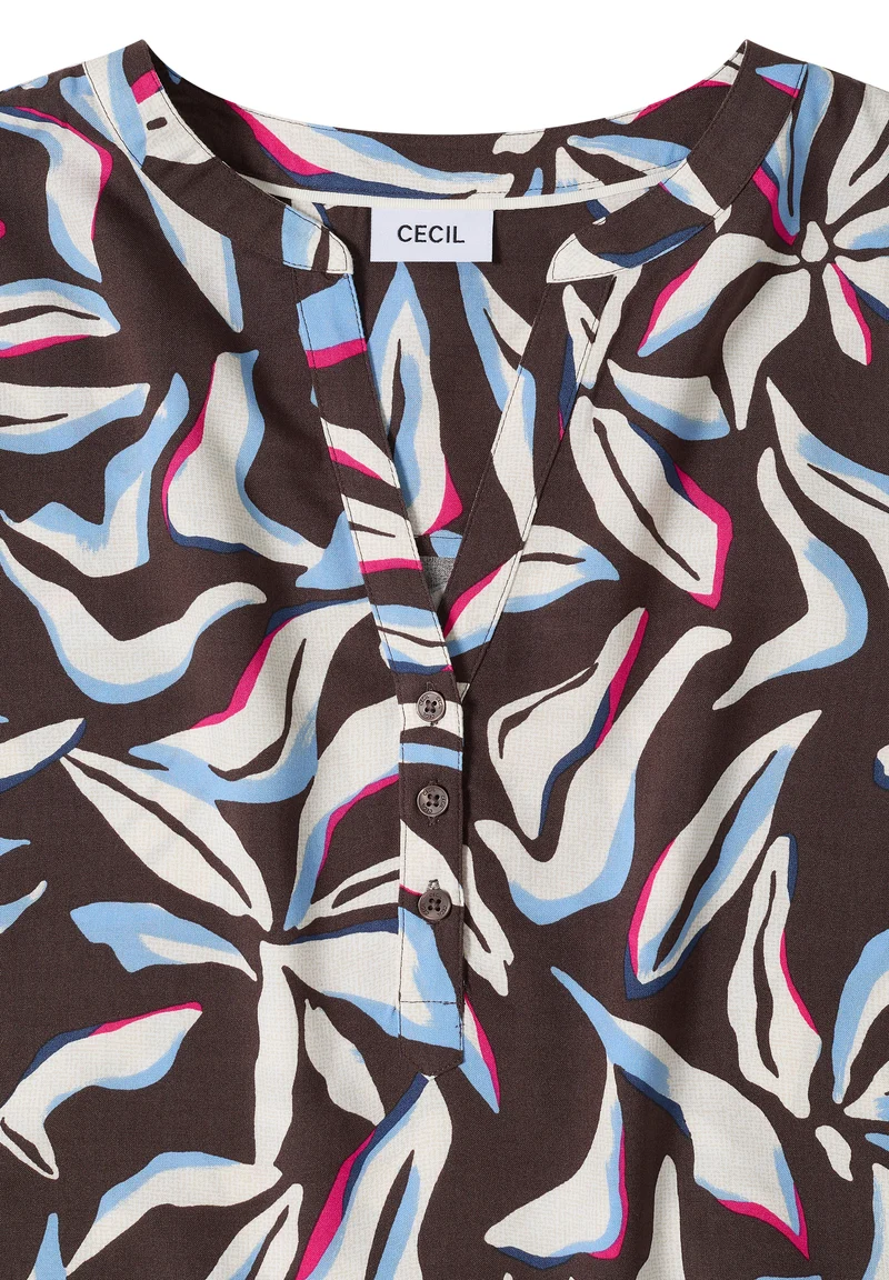 Kurzarm Bluse mit floralem Muster
