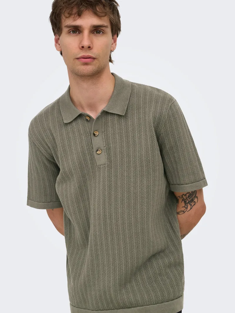 ONSMOON REG 12 SS POLO KNIT NOOS
