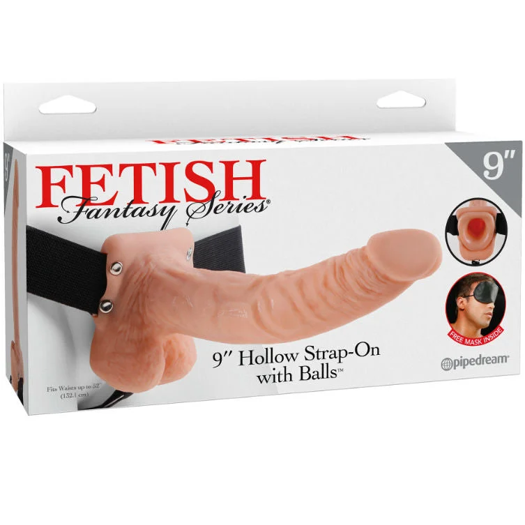 FETISH FANTASY SERIES - 9 HOHL STRAP-ON MIT BÄLLEN 22,9 CM FLEISCH