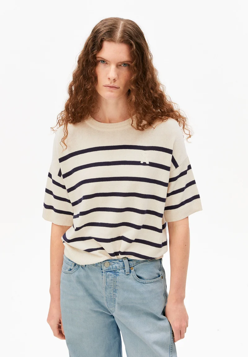 STRIPE LINEN BLEND SWEATER