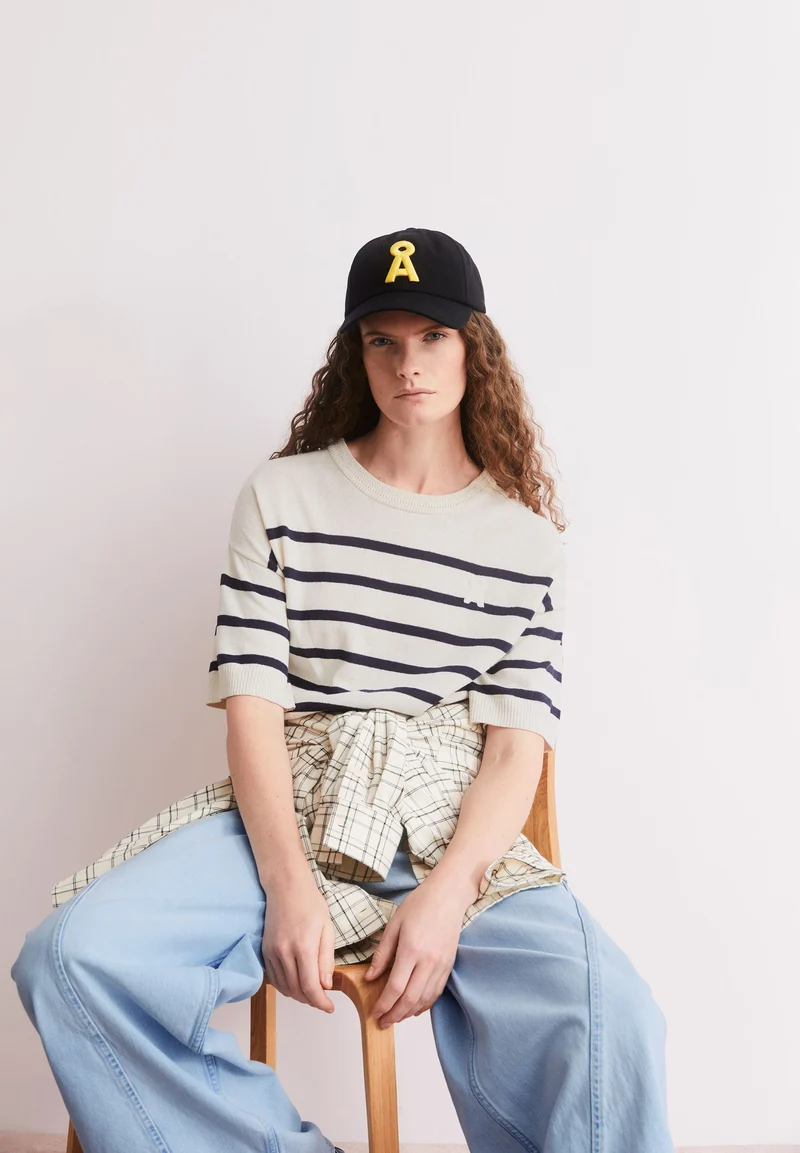STRIPE LINEN BLEND SWEATER