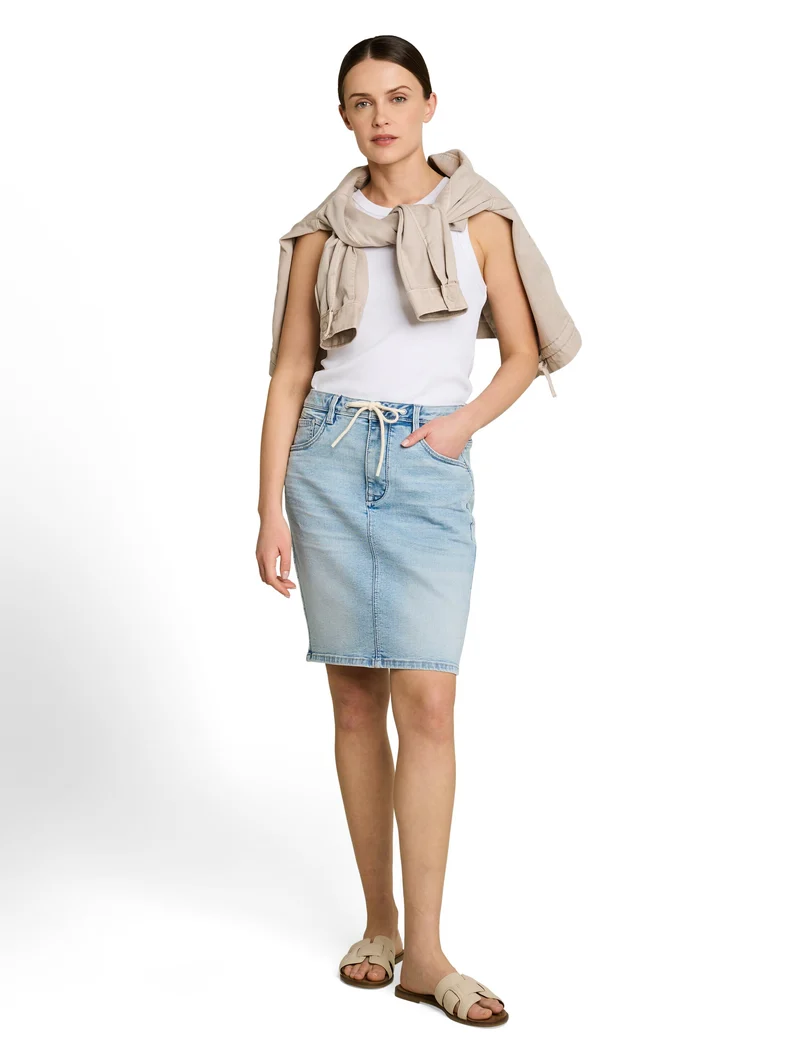 Jeansrock mit Kordelzug