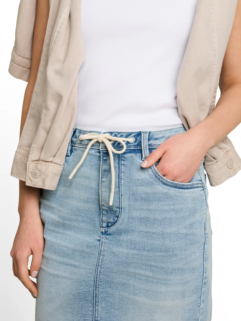 Jeansrock mit Kordelzug