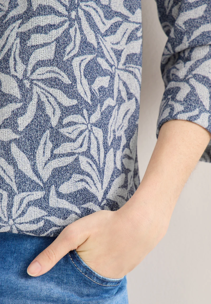 3/4-Arm Shirt mit floralem Print