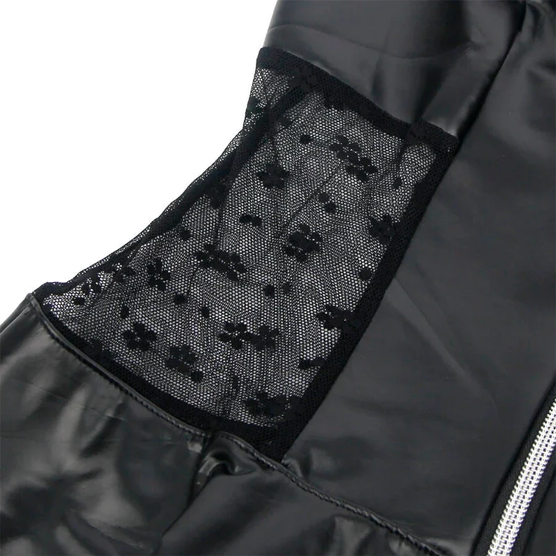 SUBBLIME - LEDERKLEID MIT SPITZENREISSVERSCHLUSS - SCHWARZ