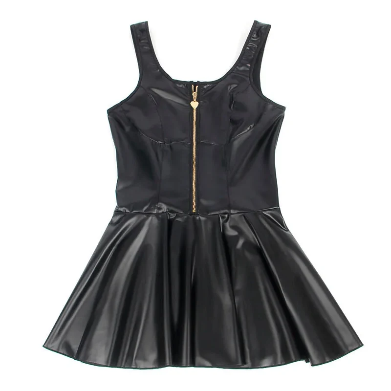 SUBBLIME - LEDERKLEID MIT HERZ-REISSVERSCHLUSS - SCHWARZ