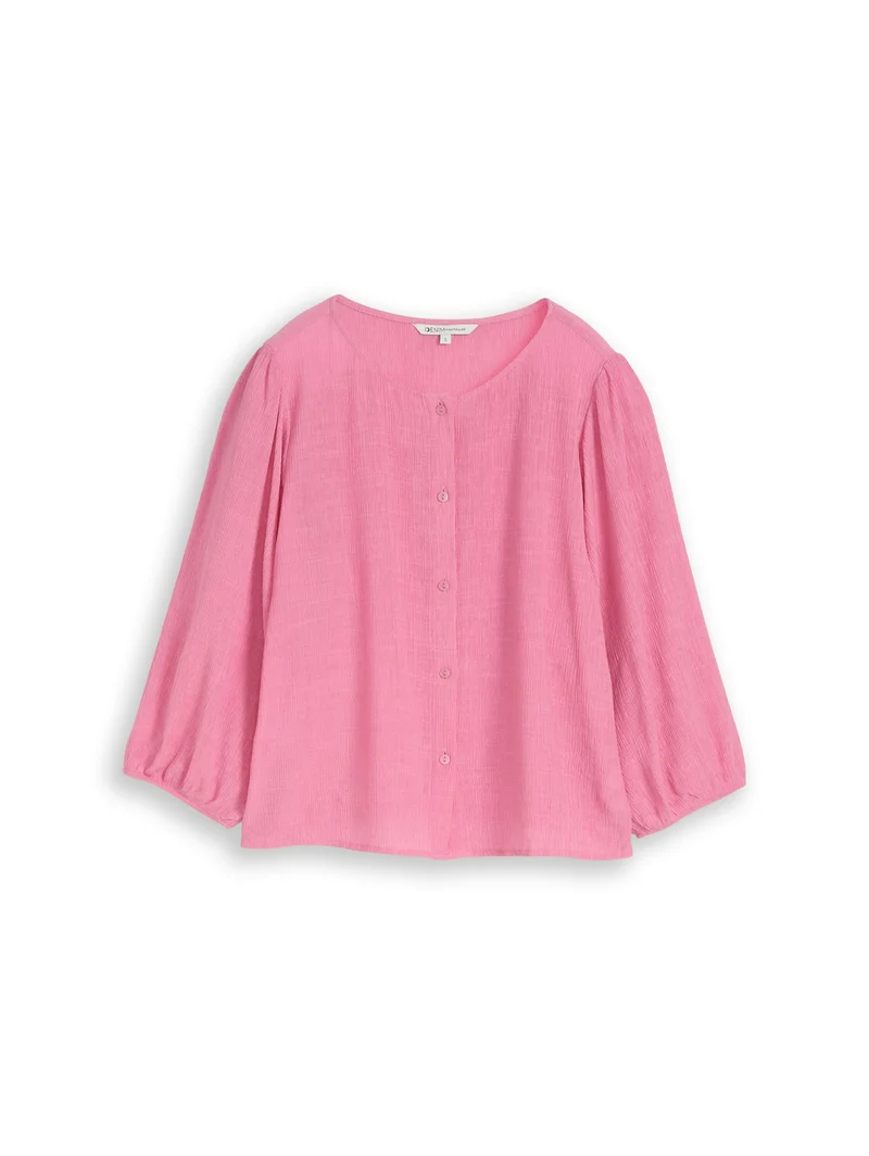 Crinkle Bluse mit Knopfleiste