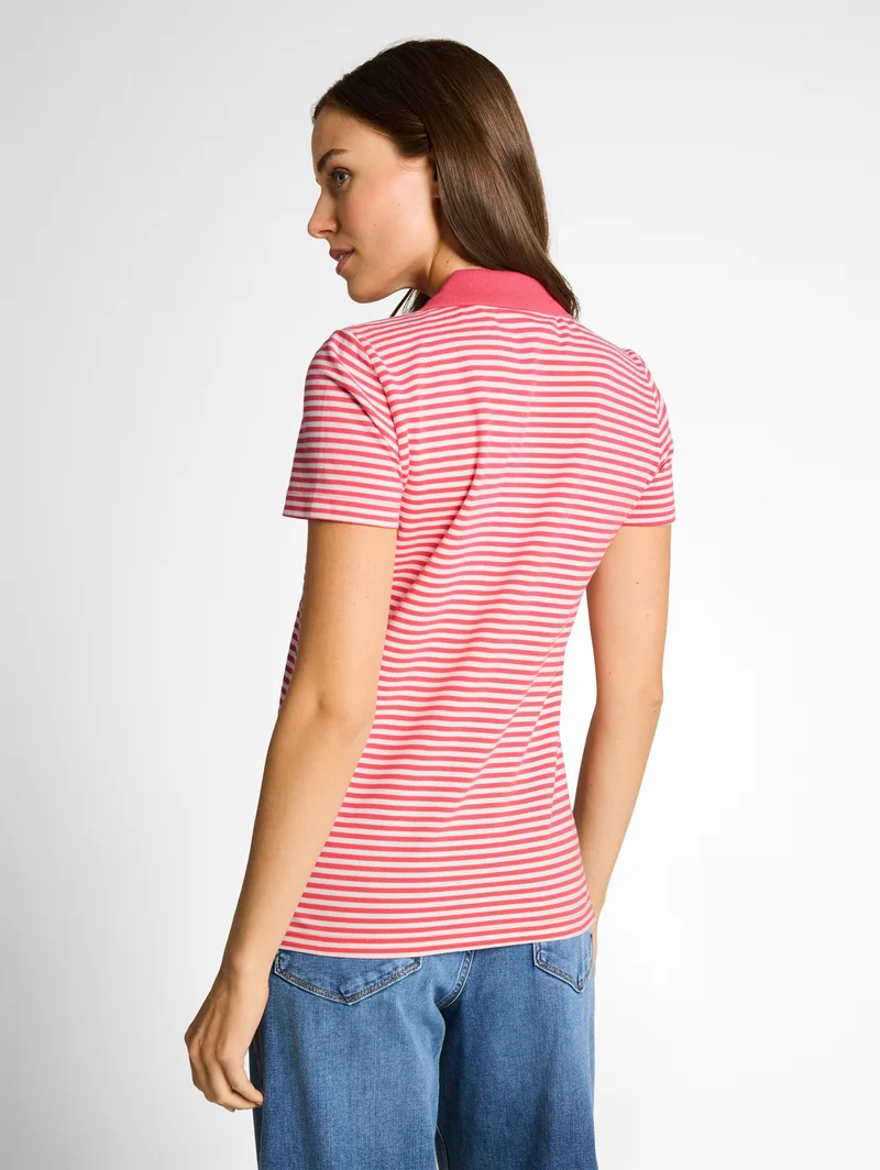 Piqué Poloshirt mit Streifenmuster
