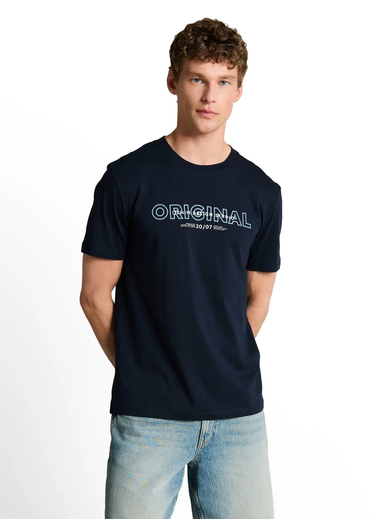 Basic T-Shirt mit Logo-Print