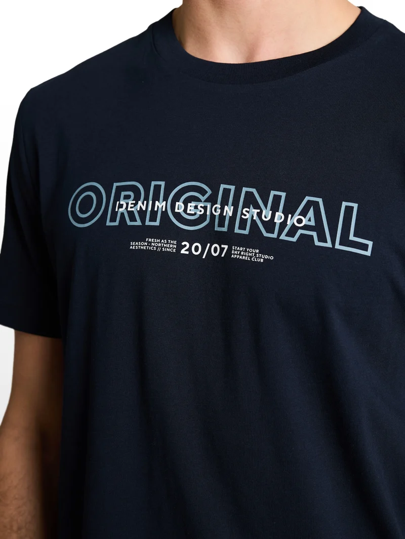 Basic T-Shirt mit Logo-Print