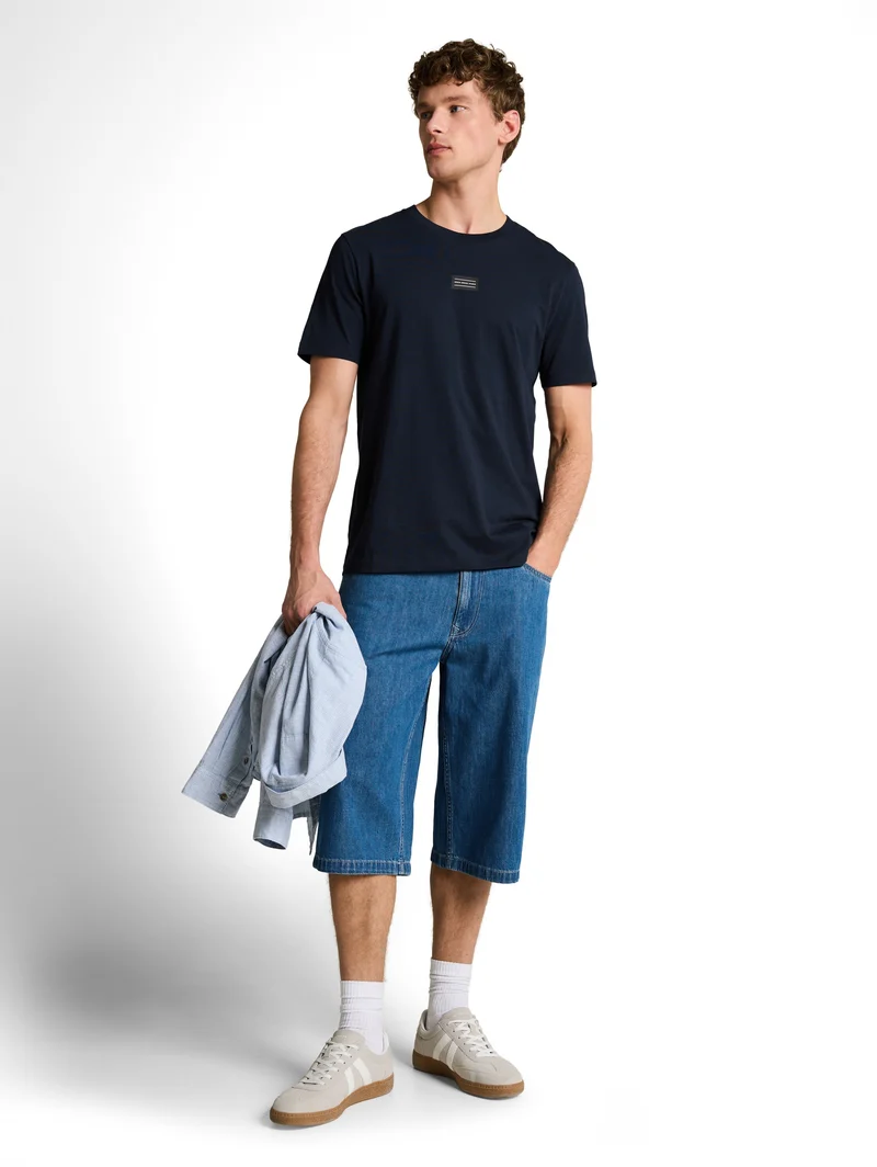 Basic T-Shirt mit Logo-Print