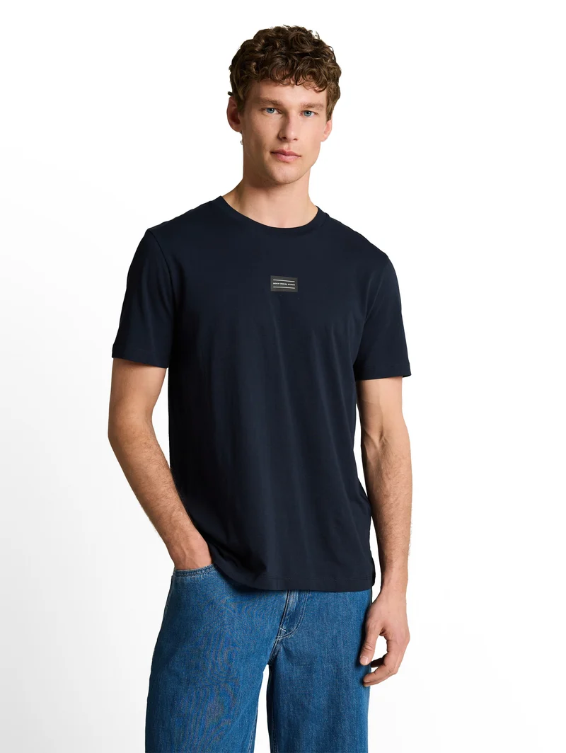 Basic T-Shirt mit Logo-Print