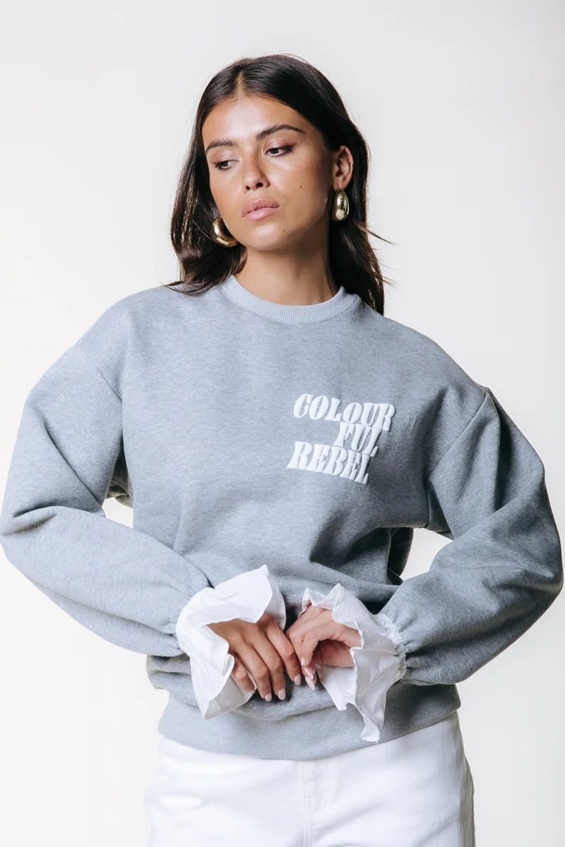 Poplin Cuff Dropped Shoulder Sweat