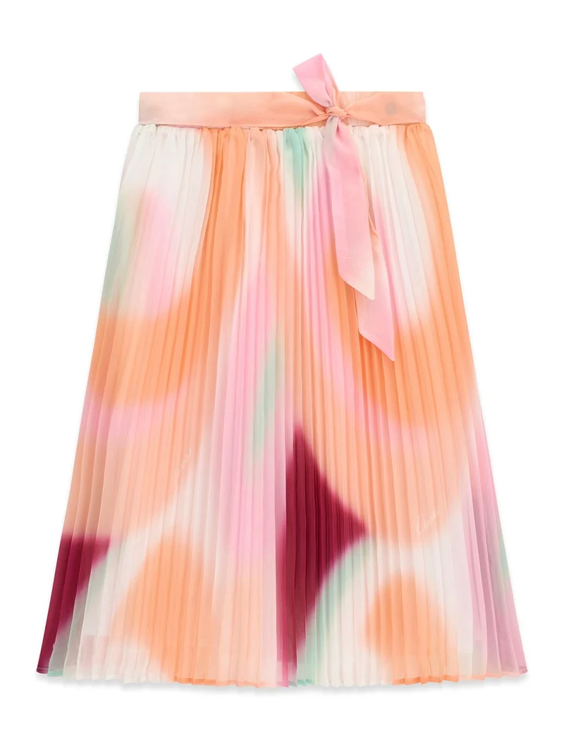 CHIFFON PLEATED WRAP SKIRT