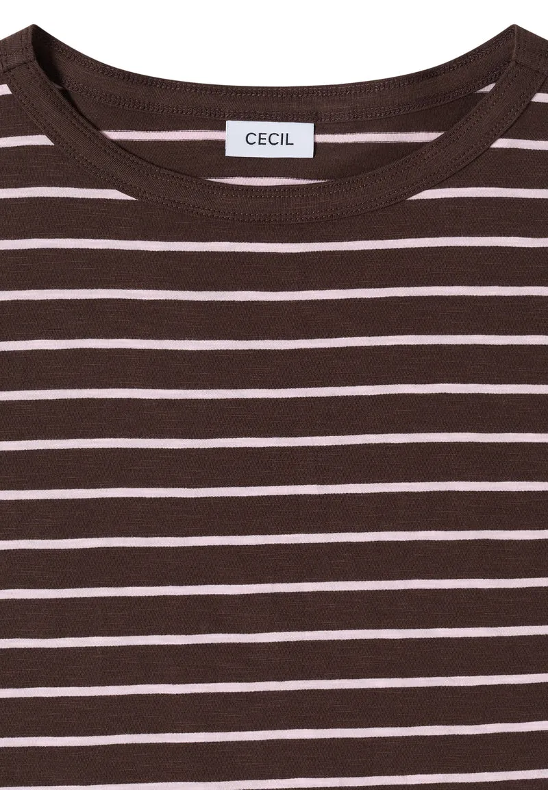 T-Shirt mit Boatneck und Streifen