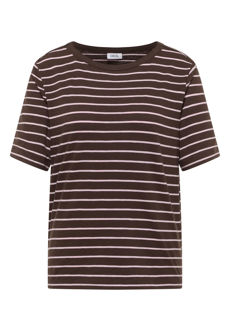 T-Shirt mit Boatneck und Streifen