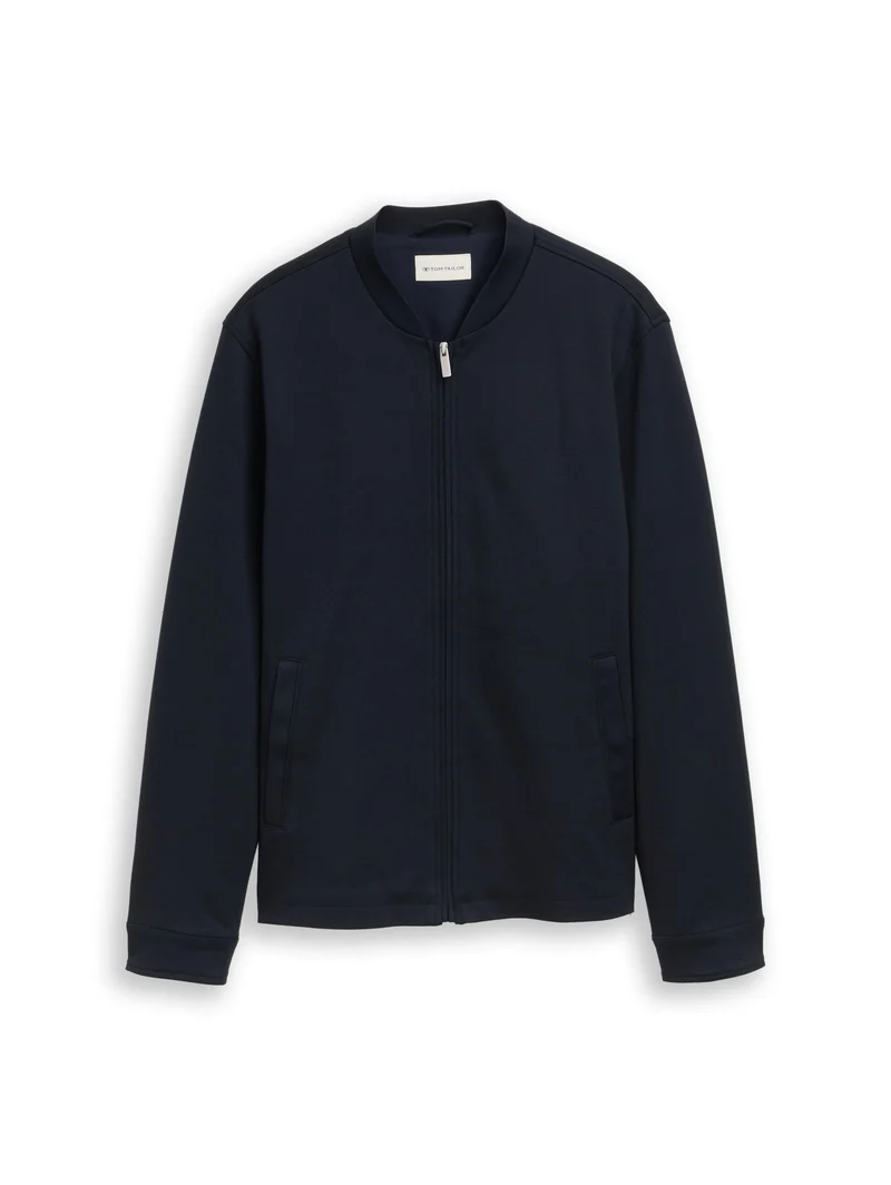 Piqué Bomberjacke mit Eingriffstaschen