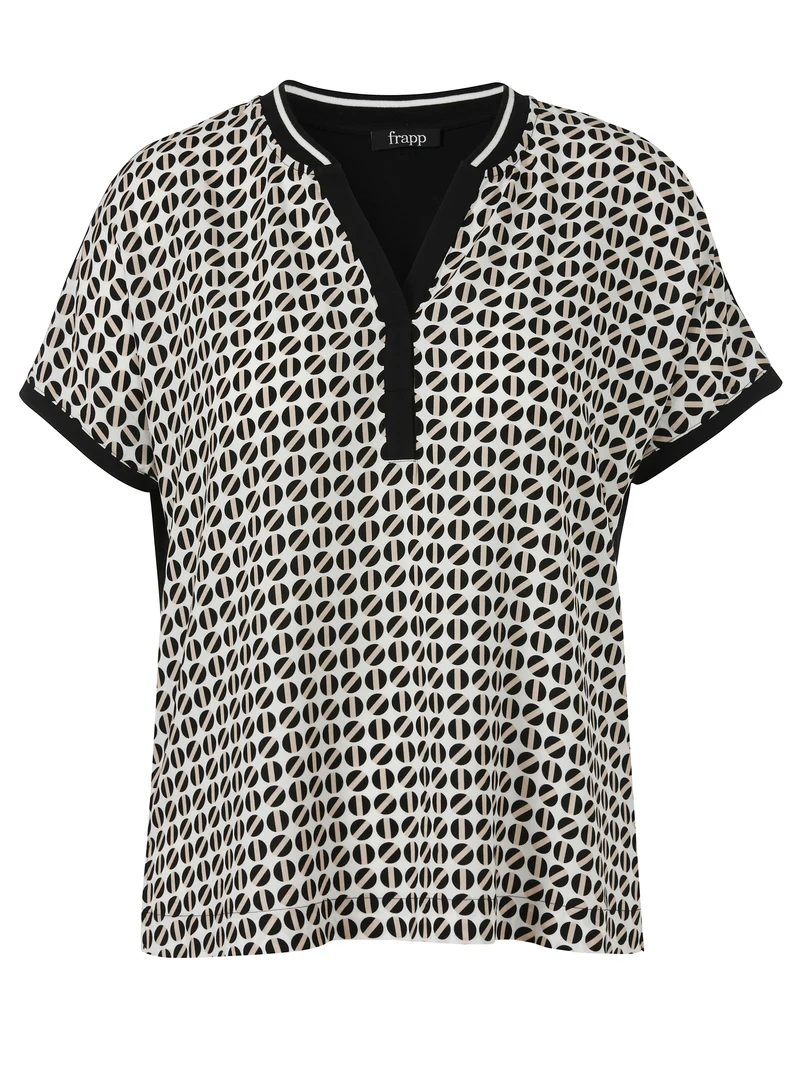 Bluse V-Ausschnitt ohne Arm Druck