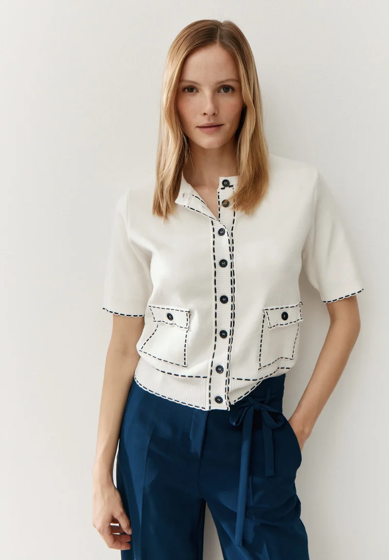 Cardigan mit Kontrastnaht
