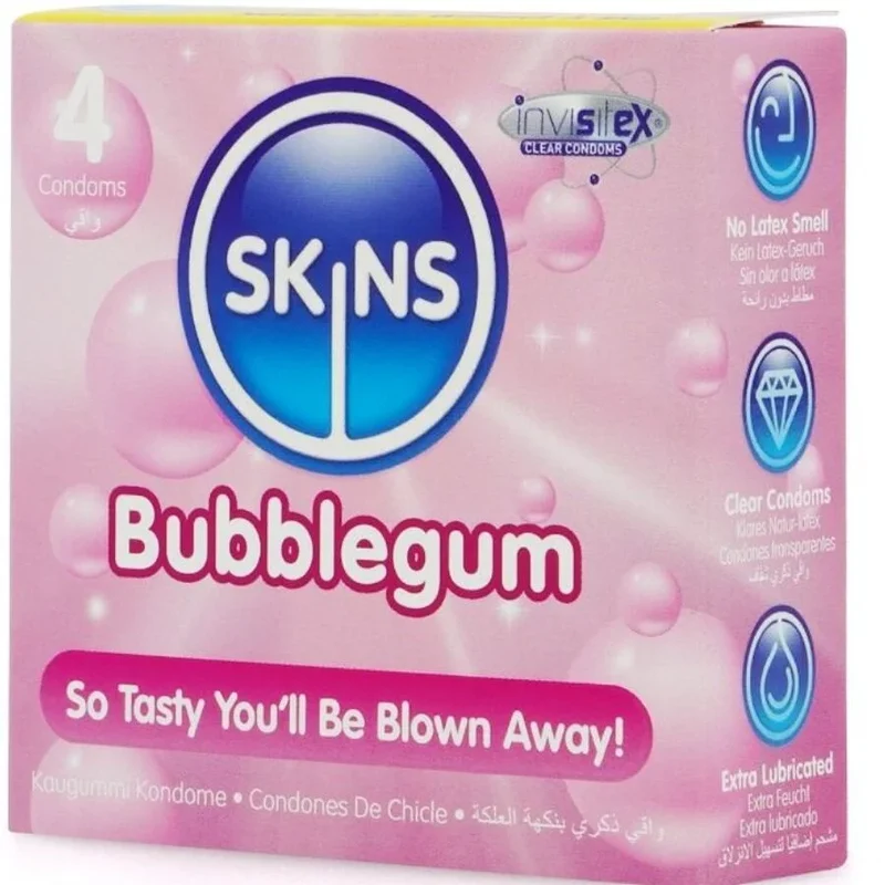 SKINS - BUBBLEGUM PREMIUM-KONDOME PACKUNG 4/8 STÜCK