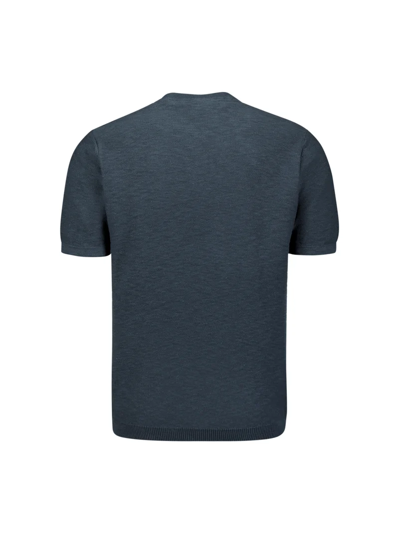 Pullover Short Sleeve Crew Neck Slub