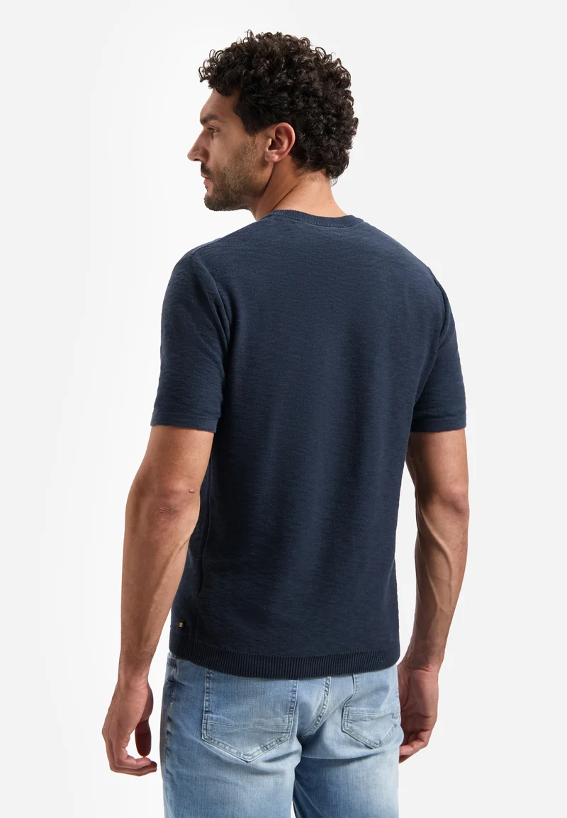 Pullover Short Sleeve Crew Neck Slub