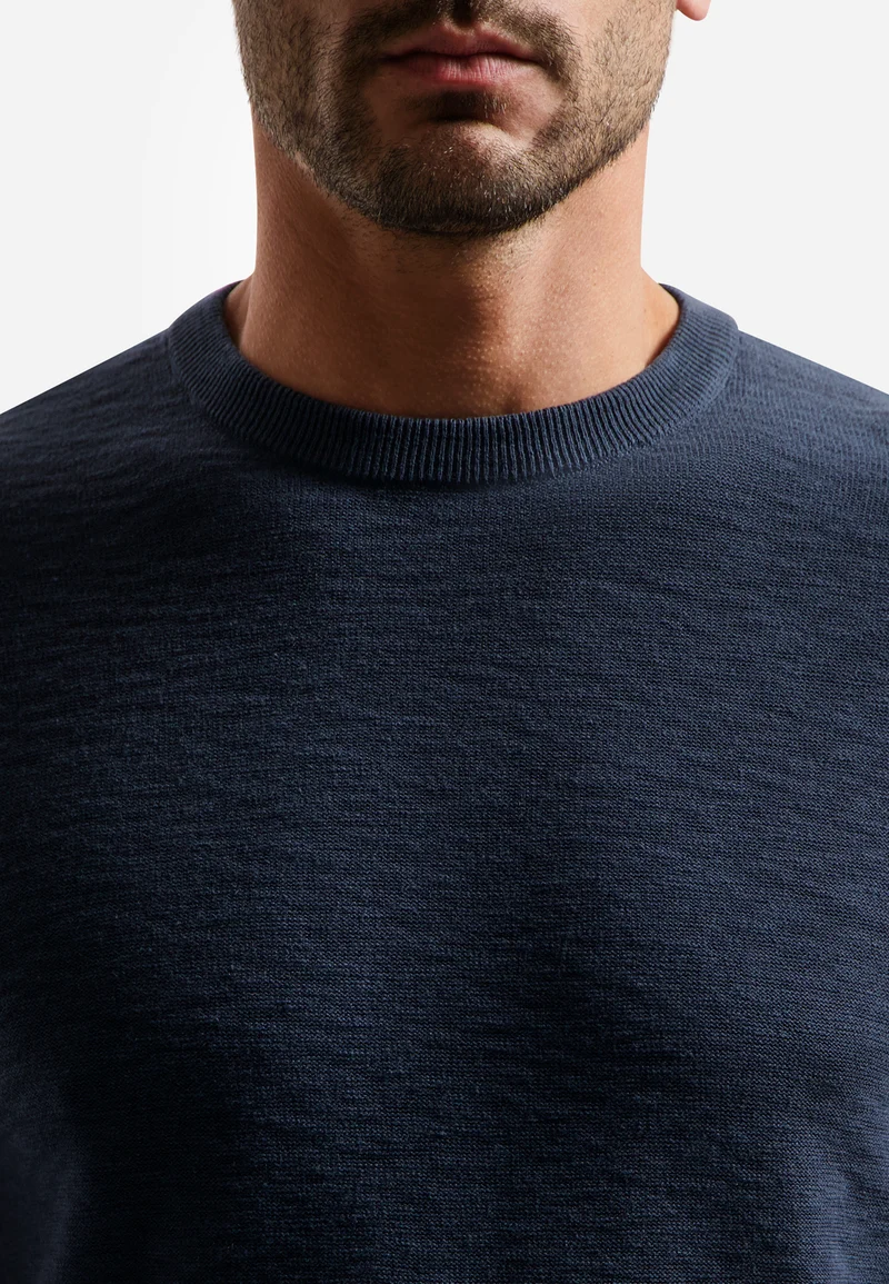 Pullover Short Sleeve Crew Neck Slub