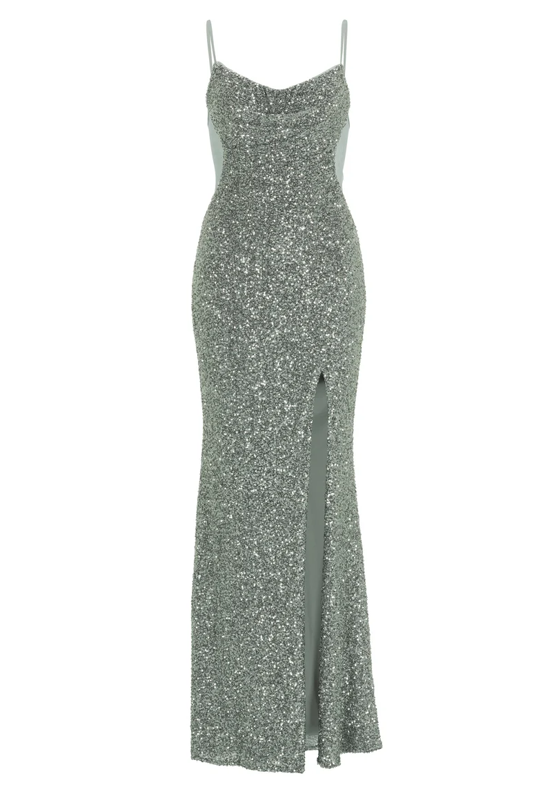 Slipdress mit transparenter Rückenpartie