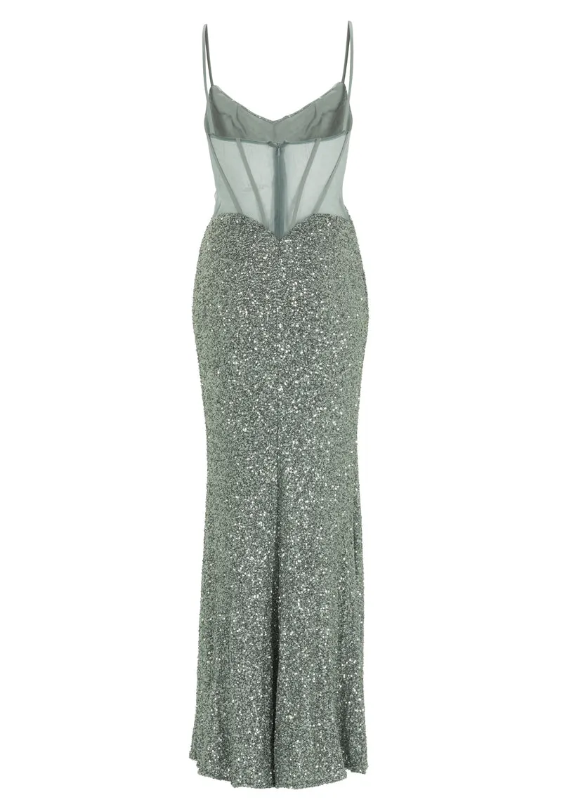Slipdress mit transparenter Rückenpartie