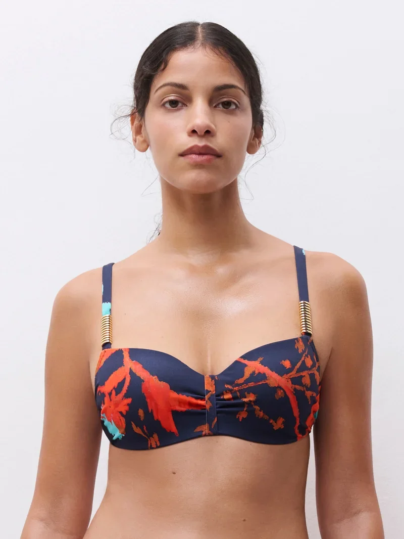 Chantelle Swimwear – Icon Halbschalen-Memory-BH mit Tintenblumen