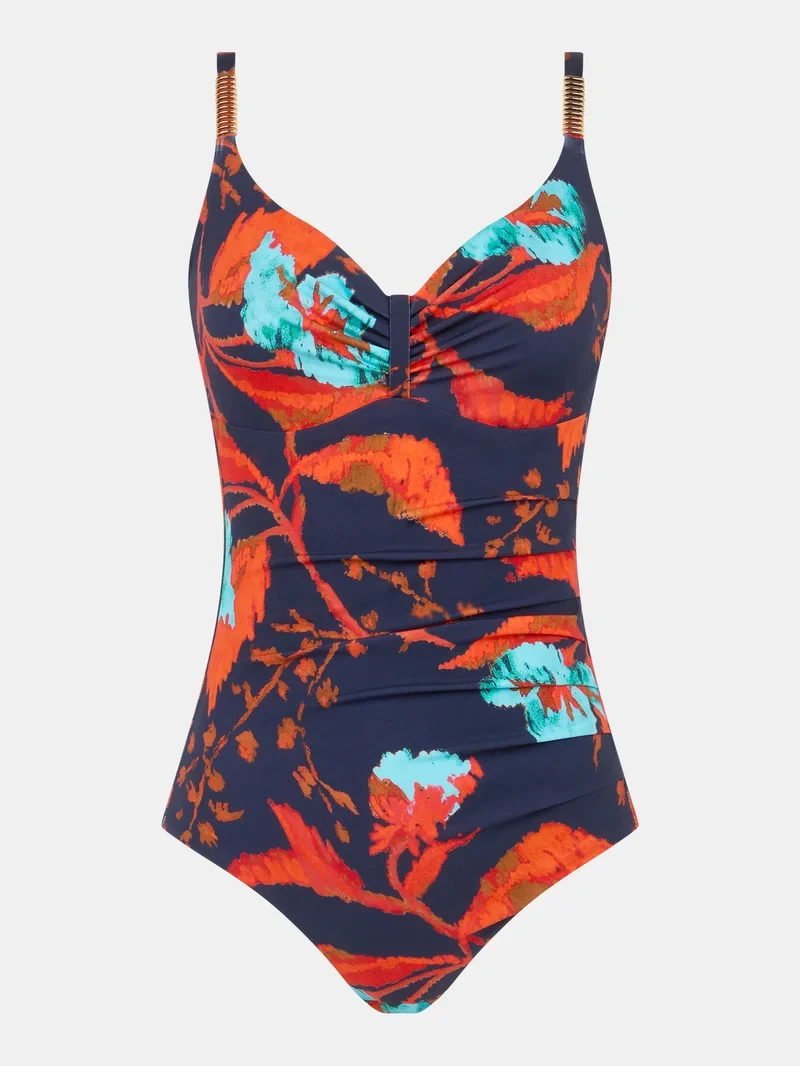 Chantelle Swimwear – Icon Covering Bügel-Badeanzug Tintenblumen