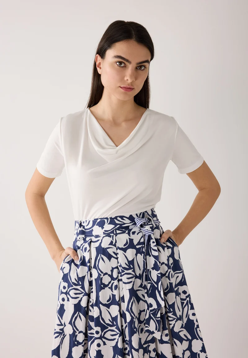 Shirt mit Wasserfall-Ausschnitt