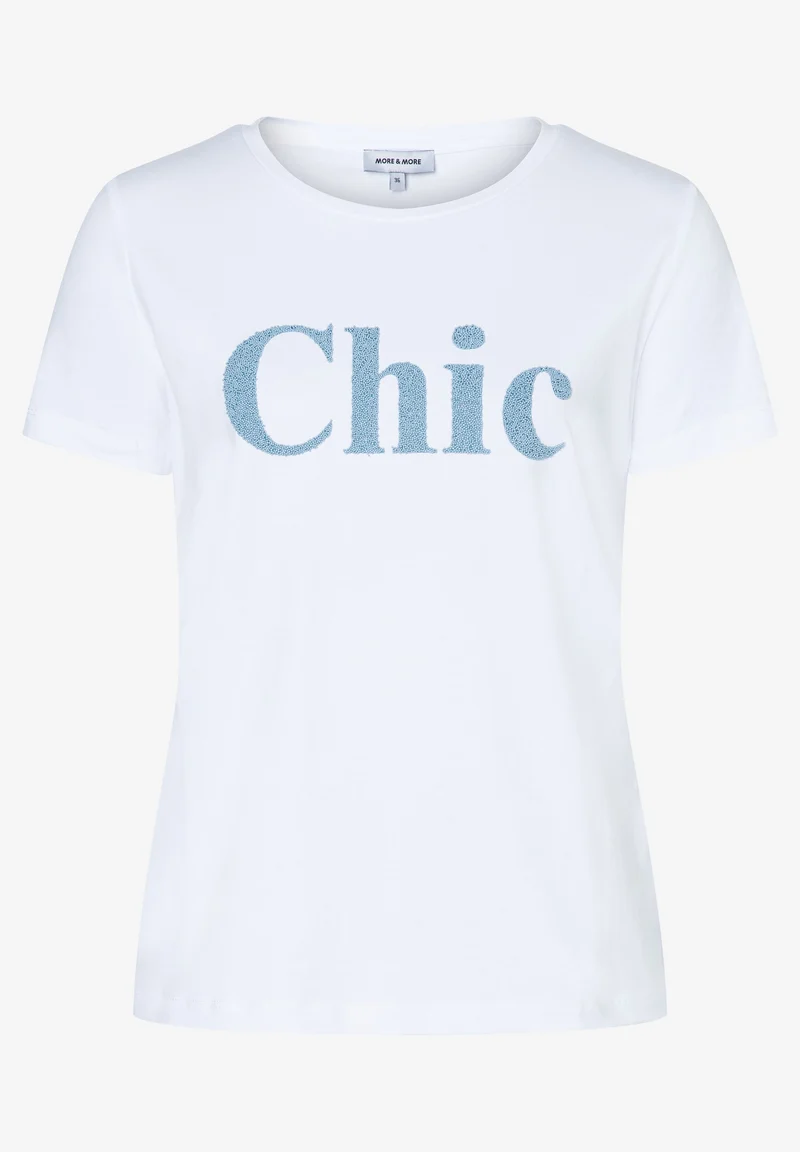 T-Shirt mit Perlenschriftzug