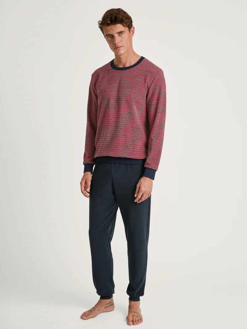 HERREN Pyjama mit Bündchen, ochre red