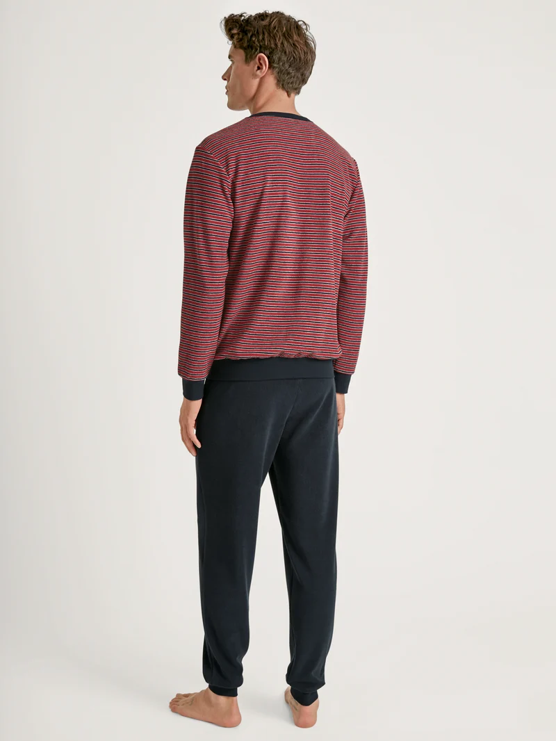 HERREN Pyjama mit Bündchen, ochre red
