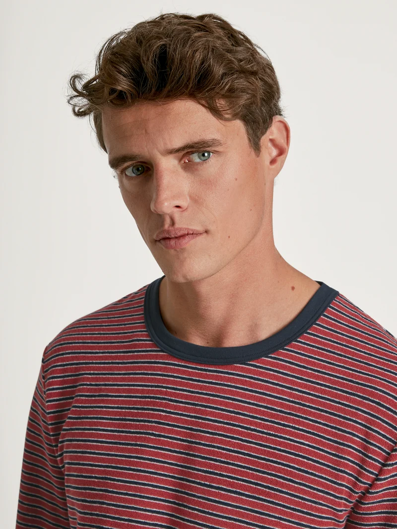 HERREN Pyjama mit Bündchen, ochre red