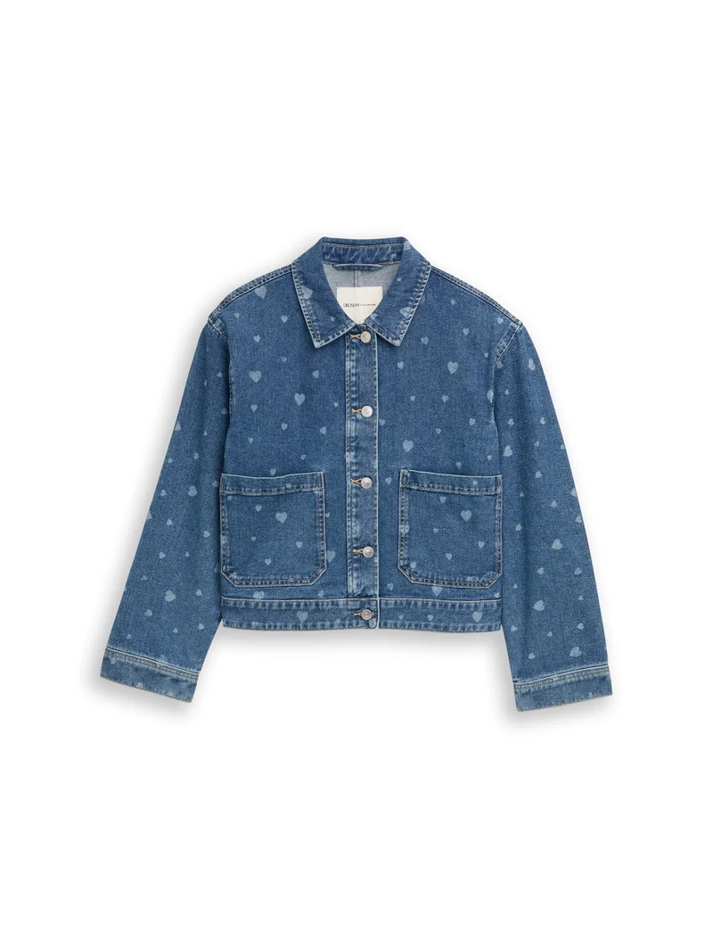 Jeansjacke mit aufgesetzten Taschen