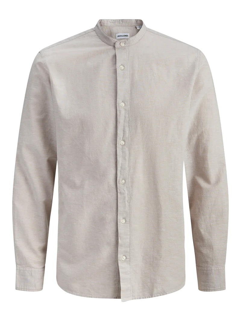 JJEBREEZE LINEN BLEND BAND SHIRT L/S SN