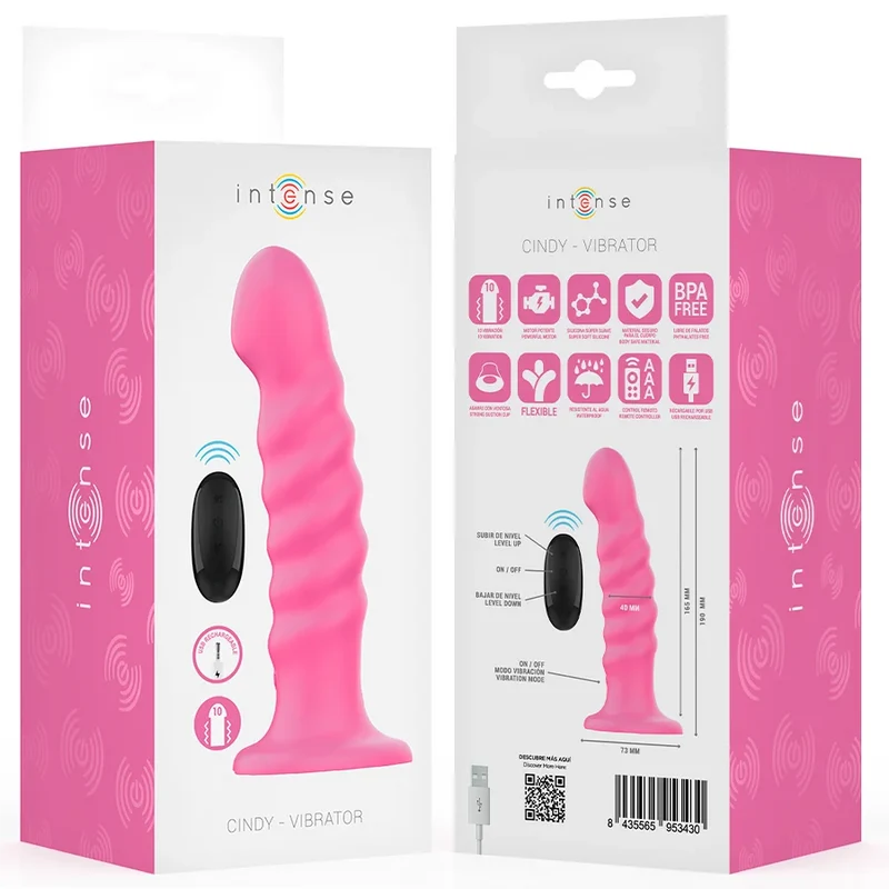 INTENSE - CINDY VIBRATOR GRÖSSE L SPIRALENDESIGN 10 VIBRATIONEN ROSA FERNBEDIENUNG