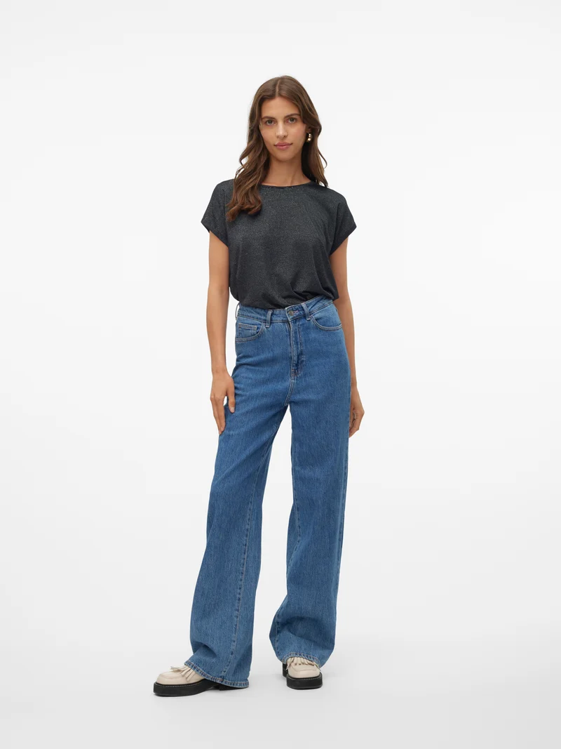 VMLAVA GLITTER SS TOP STRIPE LX JRS NOOS