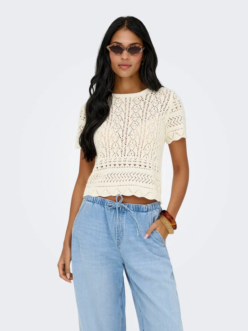 ONLELKE SS STRUCTUR O-NECK KNT NOOS