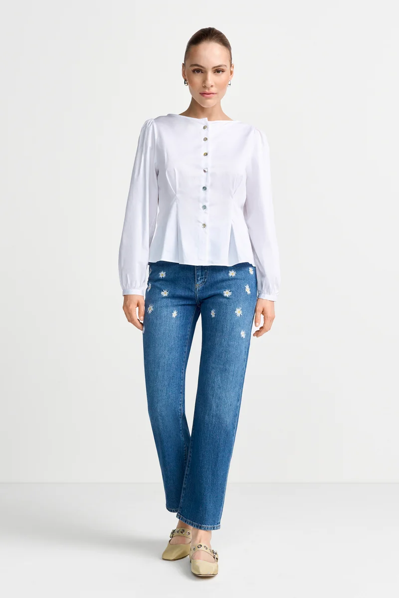 Relaxed Floral Denim