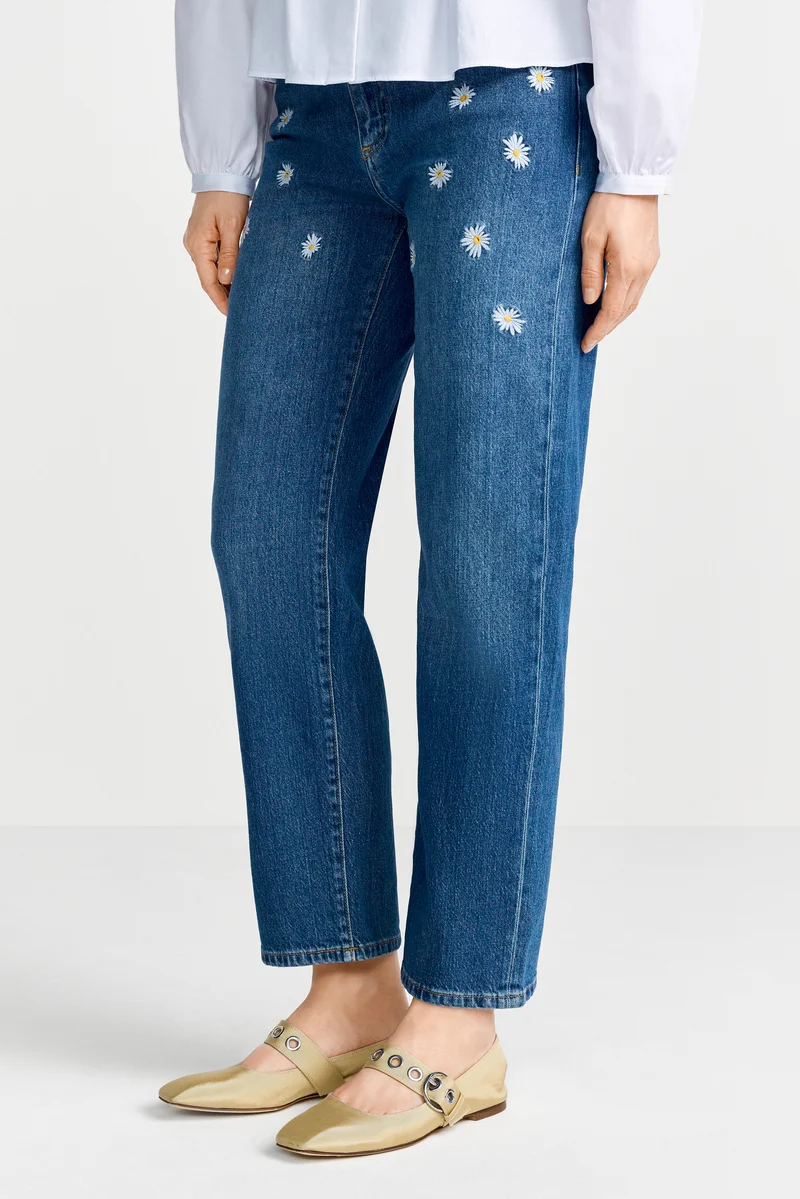 Relaxed Floral Denim