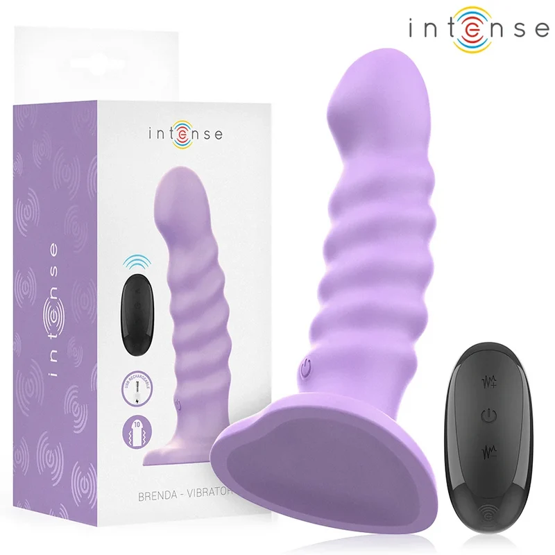 INTENSE - BRENDA VIBRATOR GRÖSSE M SPIRALENDESIGN 10 VIBRATIONEN LILA FERNBEDIENUNG