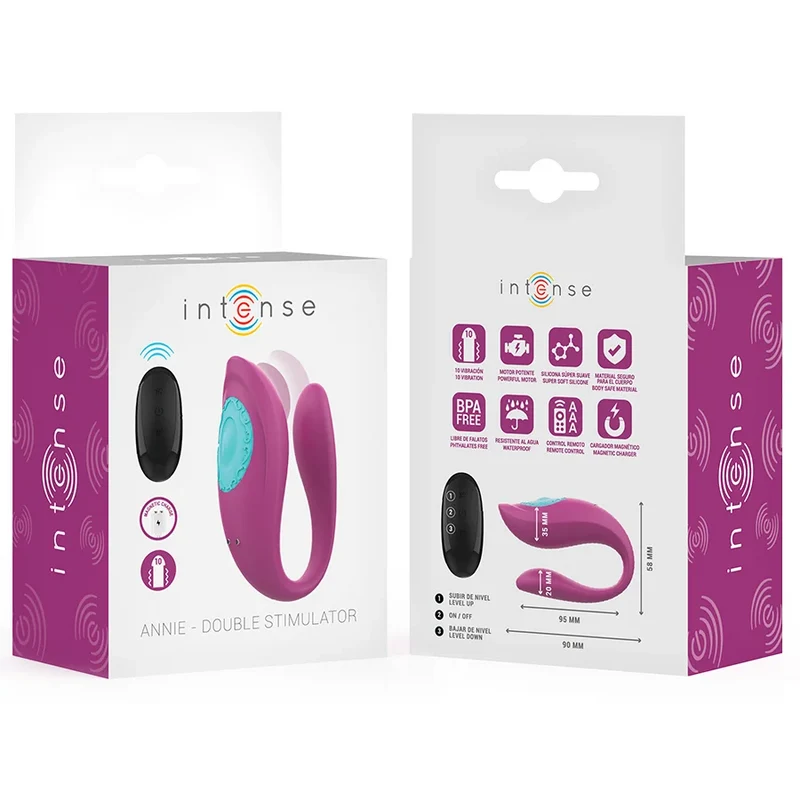 INTENSE - ANNIE U-FÖRMIGER VIBRATOR UND STIMULATOR LILA FERNBEDIENUNG